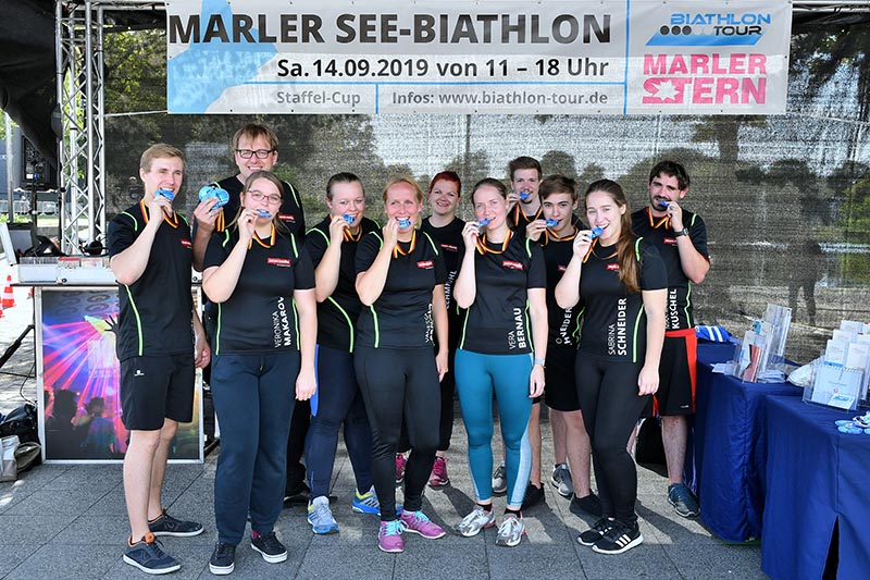 news-media beim Marler See-Biathlon 2019